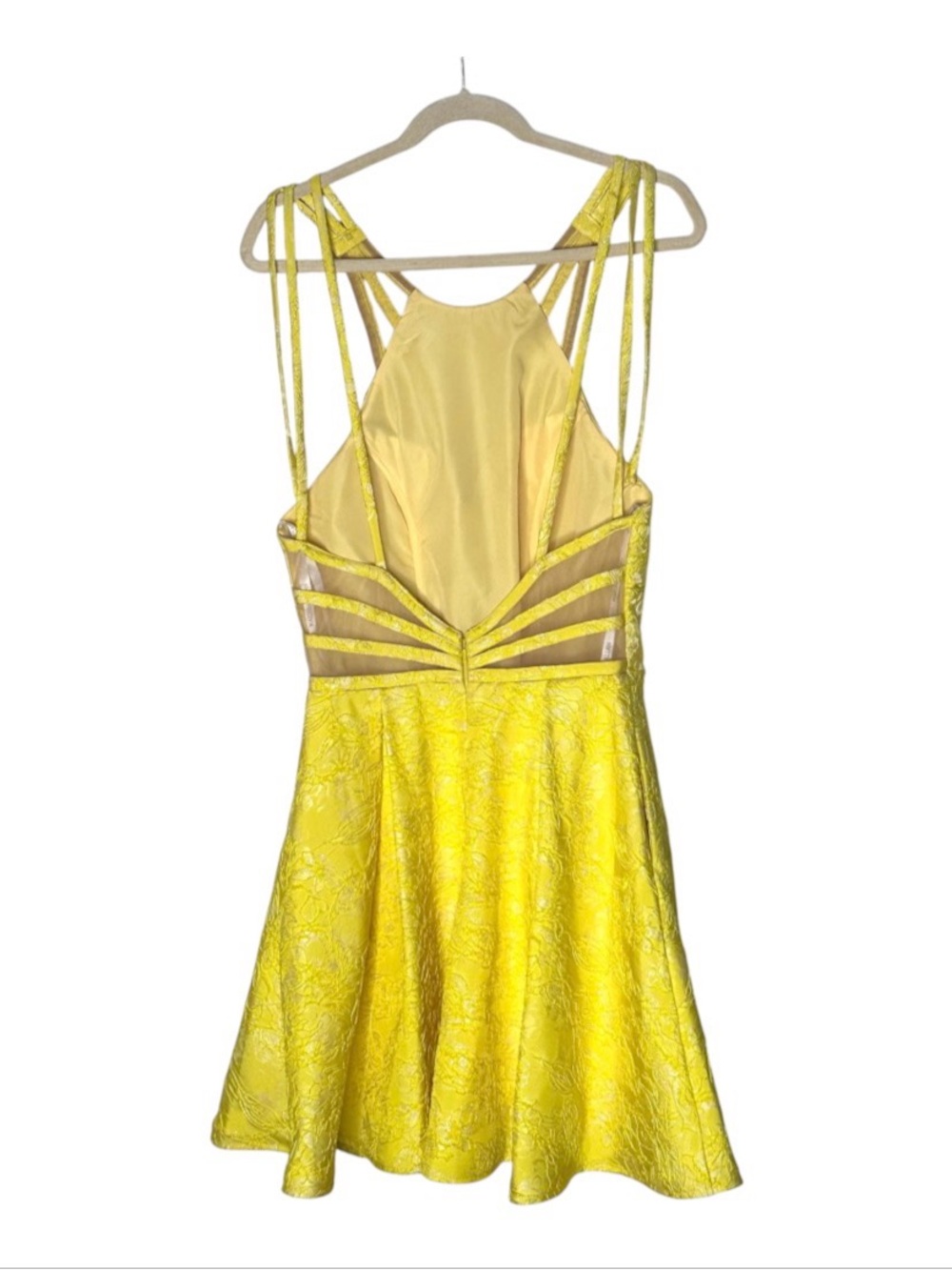 Rachel Allan Jacquard Halter Dress 10 - Picture 4 of 7